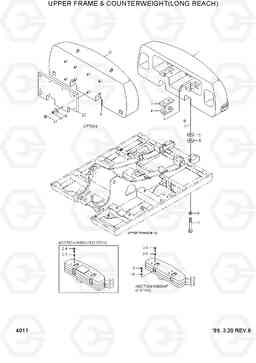 4011 UPPER FRAME & COUNTERWEIGHT(LONG REACH) R210LC-3H, Hyundai