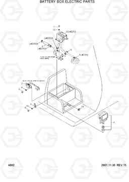 4082 BATTERY BOX ELECTRIC PARTS R210LC-3H, Hyundai