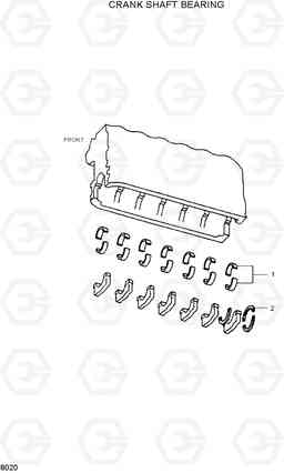 8020 CRANK SHAFT BEARING R210LC-3H, Hyundai