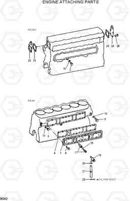 8040 ENGINE ATTACHING PARTS R210LC-3H, Hyundai