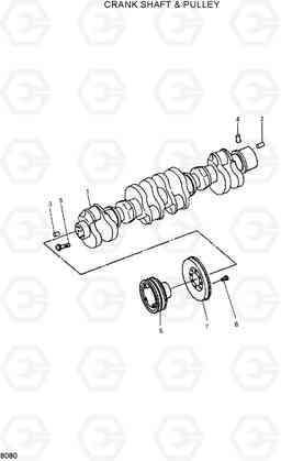 8080 CRANK SHAFT & PULLEY R210LC-3H, Hyundai