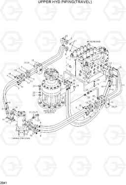 2041 UPPER HYD PIPING(TRAVEL) R210LC-3_LL, Hyundai