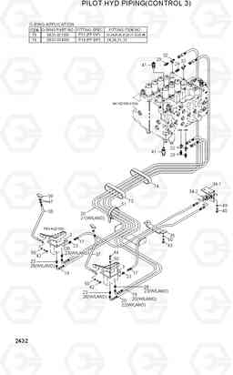 2432 PILOT HYD PIPING(CONTROL 3) R210LC-3_LL, Hyundai