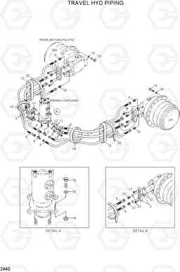 2440 TRAVEL HYD PIPING R210LC-3_LL, Hyundai