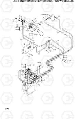 3040 AIR CONDITIONER & HEATER MTG(WOODLAND) R210LC-3_LL, Hyundai