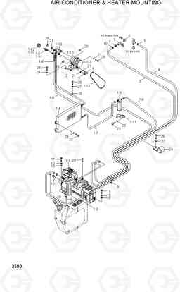 3500 AIR CONDITIONER & HEATER MOUNTING R210LC-3_LL, Hyundai