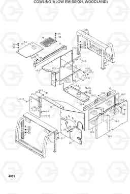 4023 COWLING 1(LOW EMISSION, WOODLAND) R210LC-3_LL, Hyundai