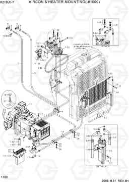 1100 AIRCON & HEATER MOUNTING(-#1000) R210LC-7, Hyundai