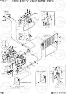 1105 AIRCON & HEATER MOUNTING(#1001-10912) R210LC-7, Hyundai