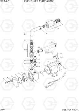 2090 FUEL FILLER PUMP(-#9208) R210LC-7, Hyundai