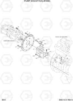 3010 PUMP MOUNTING(-#1000) R210LC-7, Hyundai