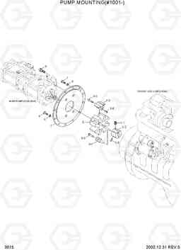 3015 PUMP MOUNTING(#1001-) R210LC-7, Hyundai