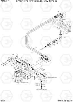 3150 UPPER HYD PIPING(BASE, MCV TYPE 2) R210LC-7, Hyundai