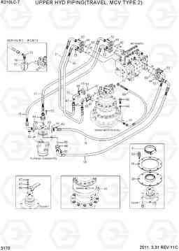 3170 UPPER HYD PIPING(TRAVEL, MCV TYPE 2) R210LC-7, Hyundai