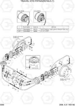 3300 TRAVEL HYD PIPING(R210LC-7) R210LC-7, Hyundai