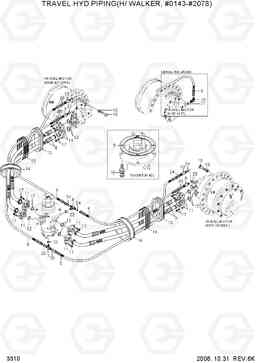 3310 TRAVEL HYD PIPING(H/WALKER, #0143-#2078) R210LC-7, Hyundai