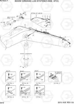 3410 BOOM GREASE LUB SYSTEM(5.68M, STD) R210LC-7, Hyundai