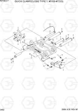 3452 QUICK CLAMP(CLOSE TYPE 1, #5109-#7233) R210LC-7, Hyundai