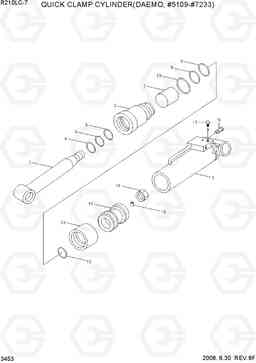 3453 QUICK CLAMP CYLINDER(DAEMO, #5109-#7233) R210LC-7, Hyundai