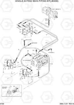 3720 SINGLE ACTING MAIN PIPING KIT(-#0496) R210LC-7, Hyundai