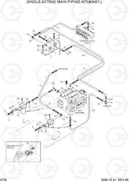 3725 SINGLE ACTING MAIN PIPING KIT(#0497-) R210LC-7, Hyundai