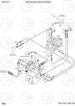 3800 ROTATING MAIN PIPING R210LC-7, Hyundai