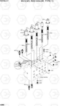 4080 MCV(4/5, RED COLOR, TYPE 1) R210LC-7, Hyundai