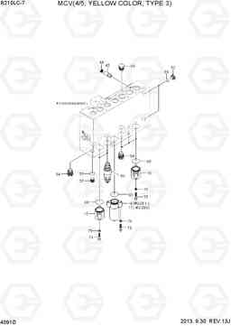 4091D MCV(4/5, YELLOW COLOR, TYPE 3) R210LC-7, Hyundai