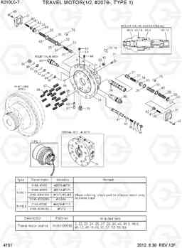 4151 TRAVEL MOTOR(1/2, #2079-, TYPE 1) R210LC-7, Hyundai