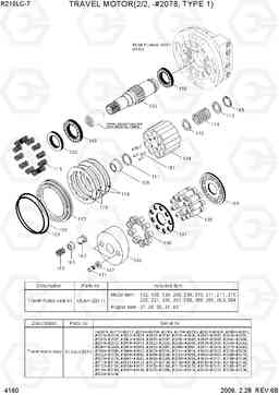 4160 TRAVEL MOTOR(2/2, -#2078, TYPE 1) R210LC-7, Hyundai