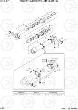 4192 ARM CYLINDER(STD, #4910-#9510) R210LC-7, Hyundai