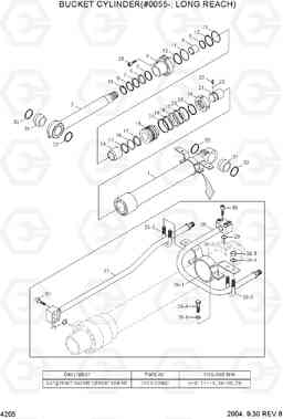 4205 BUCKET CYLINDER(#0055-, LONG REACH) R210LC-7, Hyundai