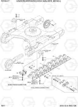 5011 UNDERCARRIAGE(HIGH WALKER, #0341-) R210LC-7, Hyundai