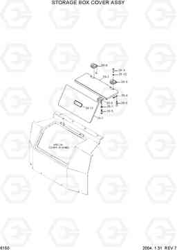 6150 STORAGE BOX COVER ASSY R210LC-7, Hyundai