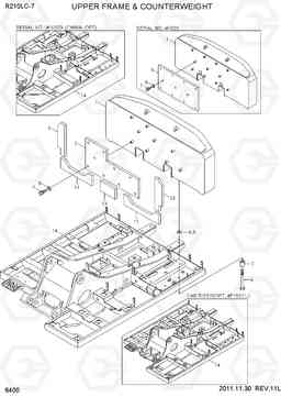 6400 UPPER FRAME & COUNTERWEIGHT R210LC-7, Hyundai