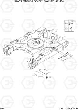 6411 LOWER FRAME & COVER(H/WALKER, #0143-) R210LC-7, Hyundai