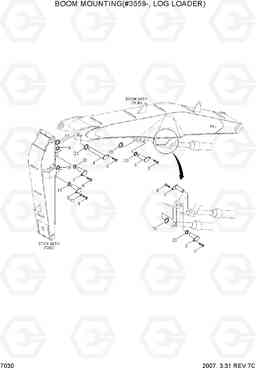 7030 BOOM MOUNTING(#3559-, LOG LOADER) R210LC-7, Hyundai