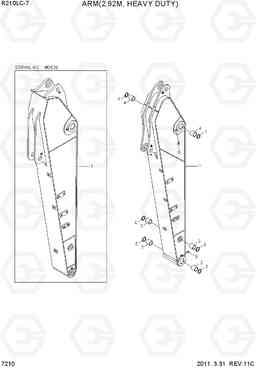 7210 ARM(2.92M, HEAVY DUTY) R210LC-7, Hyundai