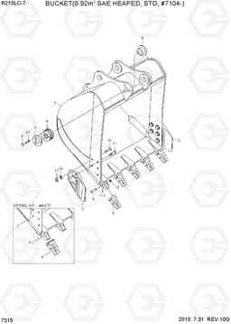 7315 BUCKET(0.92M3 SAE HEAPED, STD, #7104-) R210LC-7, Hyundai
