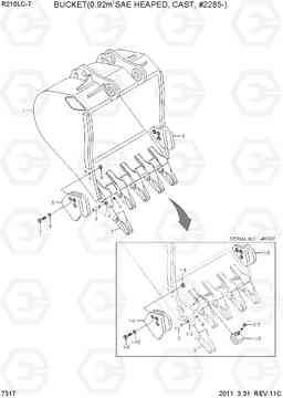 7317 BUCKET(0.92M3 SAE HEAPED, CAST, #2885-) R210LC-7, Hyundai