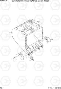 7318 BUCKET(1.05M3 SAE HEAPED, CAST, #9908-) R210LC-7, Hyundai