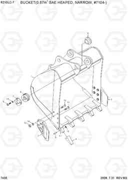 7435 BUCKET(0.87M3 SAE HEAPED, NARROW,#7104-) R210LC-7, Hyundai