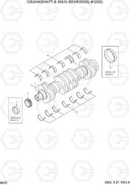 9070 CRANKSHAFT & MAIN BEARINGS(-#1000) R210LC-7, Hyundai