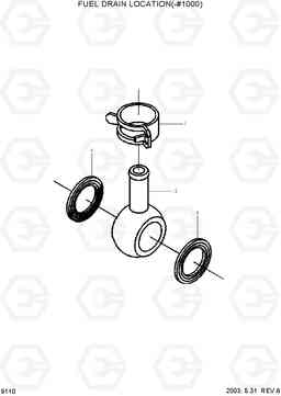 9110 FUEL DRAIN LOCATION(-#1000) R210LC-7, Hyundai