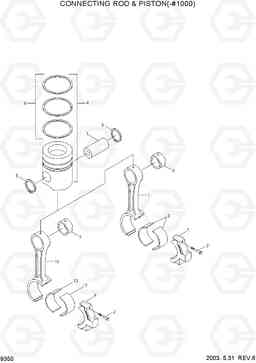 9350 CONNECTING ROD & PISTON(-#1000) R210LC-7, Hyundai