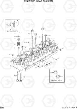 9380 CYLINDER HEAD 1(-#1000) R210LC-7, Hyundai