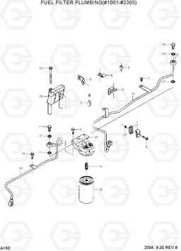 A190 FUEL FILTER PLUMBING(#1001-#2305) R210LC-7, Hyundai