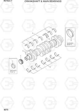 B070 CRANKSHAFT & MAIN BEARINGS R210LC-7, Hyundai