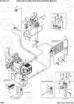 1080 AIRCON & HEATER MOUNTING(-#0720) R210LC-7A, Hyundai