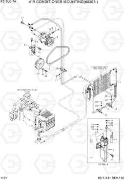 1101 AIR CONDITIONER MOUNTING(#0721-) R210LC-7A, Hyundai